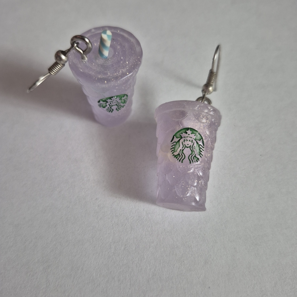 Starbucks Lavender Cup Earrings